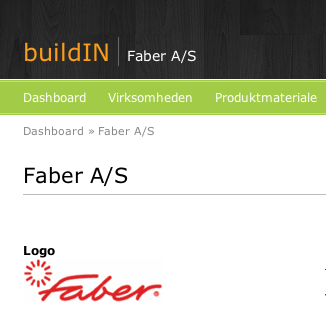 buildIN administrationsværktøj i nye klæder - eksempel Faber